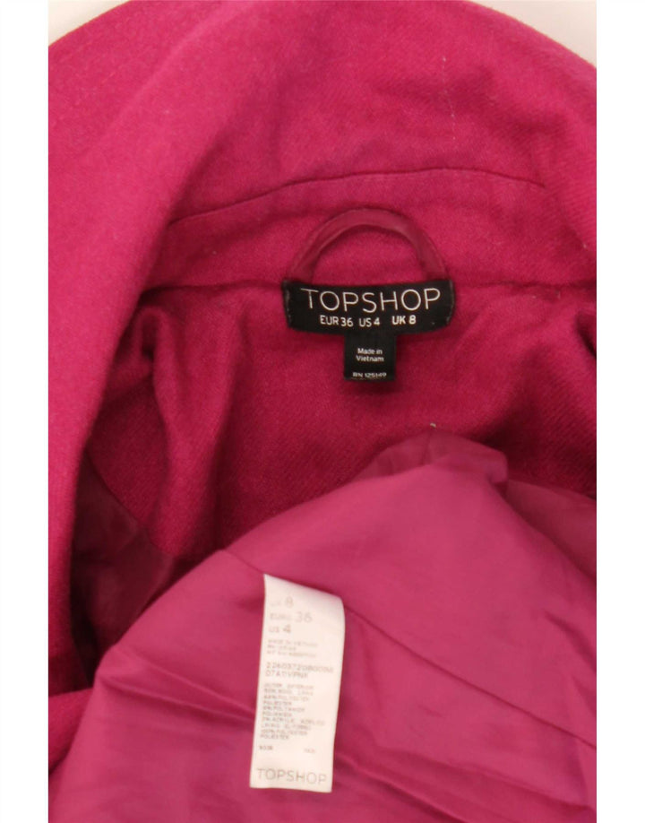 Sobretudo feminino Topshop UK 8 pequena lã rosa
