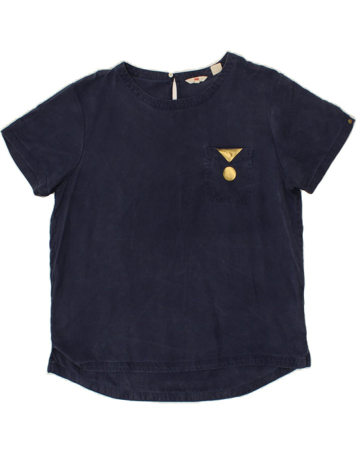 LEVI'S Womens Blouse Top UK 16 Large Navy Blue Vintage Levi's and Second-Hand Levi's from Messina Hembry 