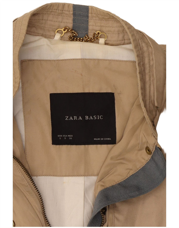 Jaqueta utilitária feminina Zara UK 10 pequena bege