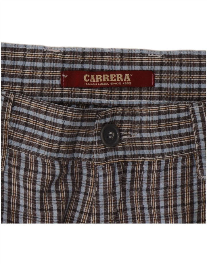 Carrera Mens Chino Shorts IT 50 Grande W34 Azul Xadrez Algodão