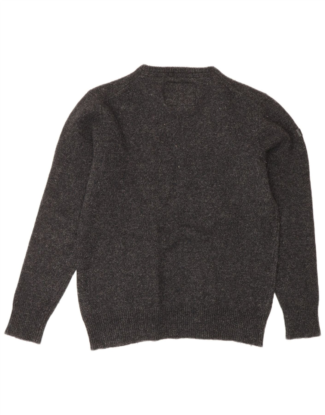 Suéter feminino Superdry com gola redonda UK 14 grande cinza manchado