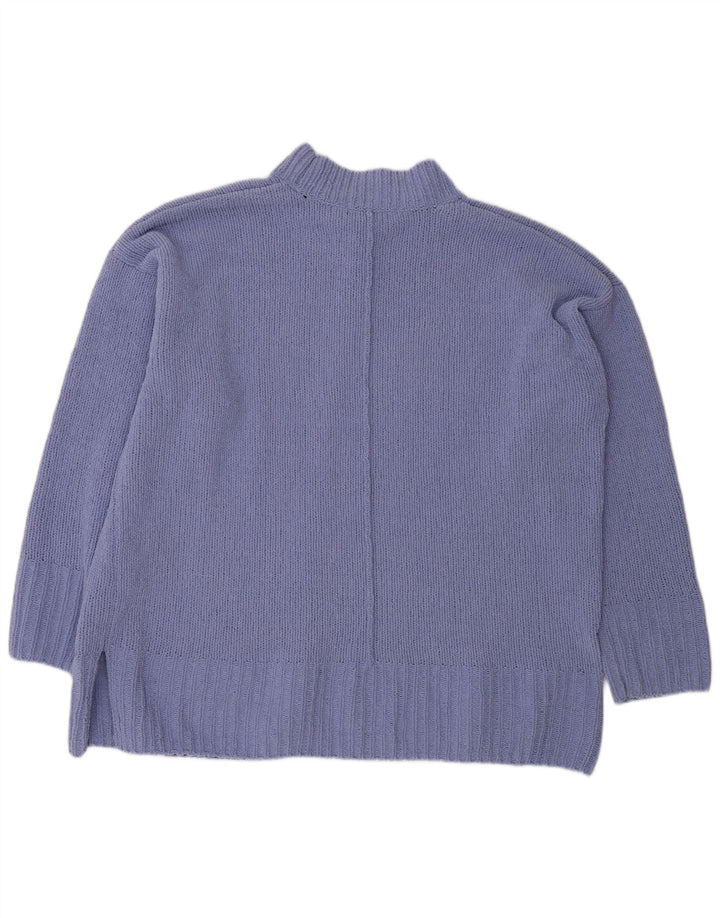 Suéter feminino Marks & Spencer com gola tartaruga grande tamanho UK 18 XL roxo