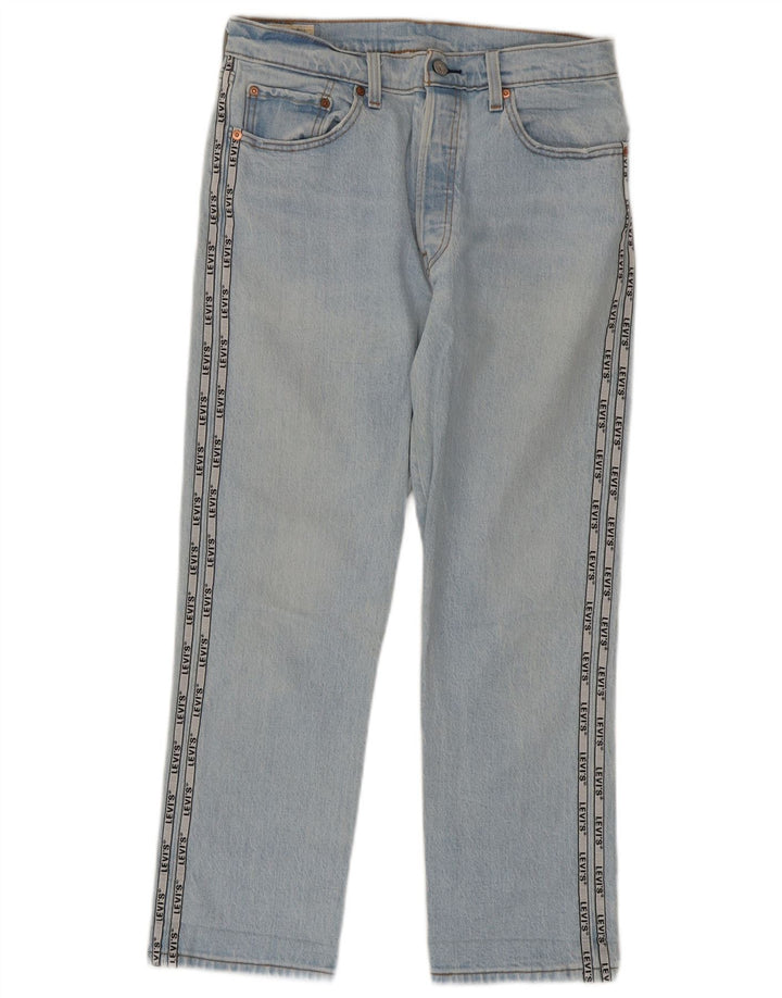 Calça jeans feminina Levi's 501 Graphic Straight W30 L26 azul colorblock
