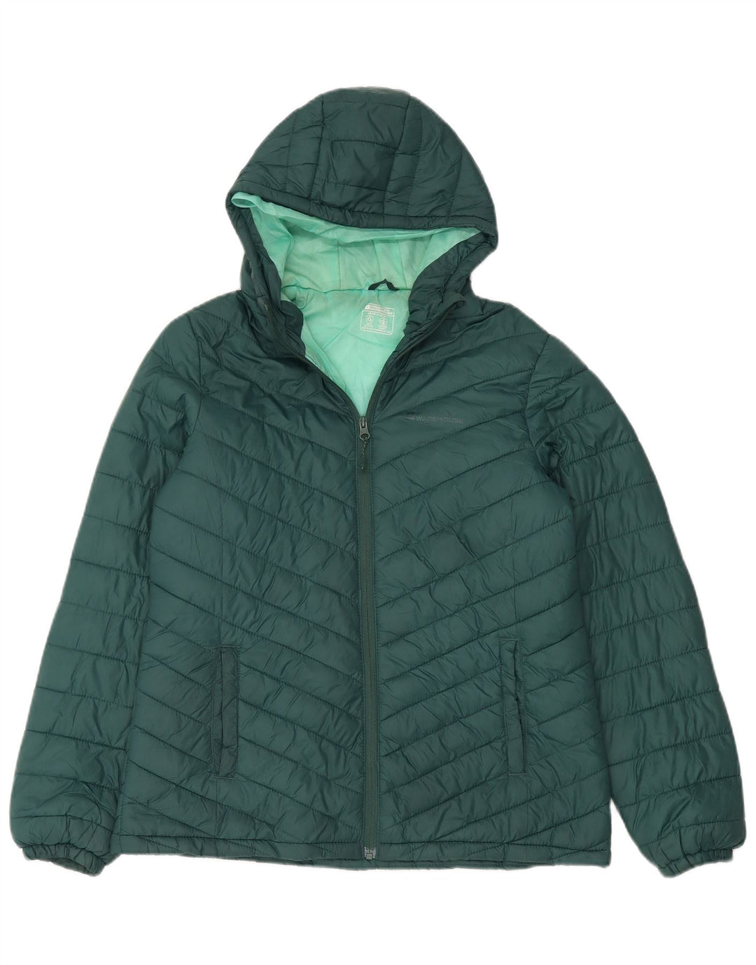 Jaqueta acolchoada com capuz feminina Mountain Warehouse UK 14 grande poliamida verde