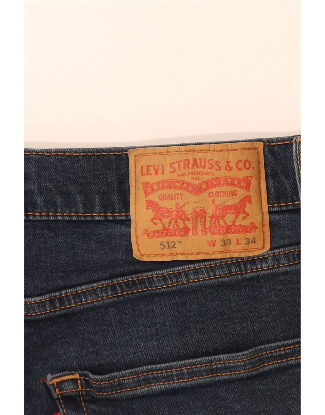 LEVI'S Masculino 512 Slim Tapered Jeans W33 L32 Azul Marinho Algodão