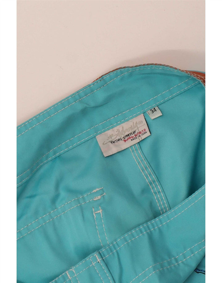 Billabong Mens Graphic Natação Shorts Grande Poliéster Floral Azul