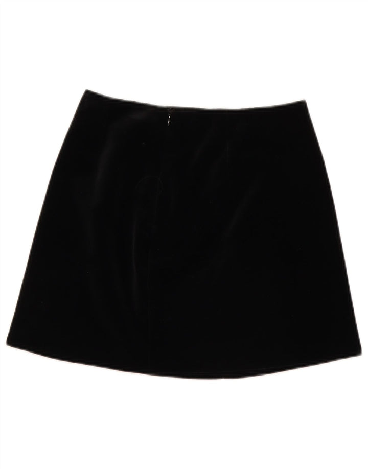 Moda Dossier mini saia feminina de veludo IT 42 médio W28 preta