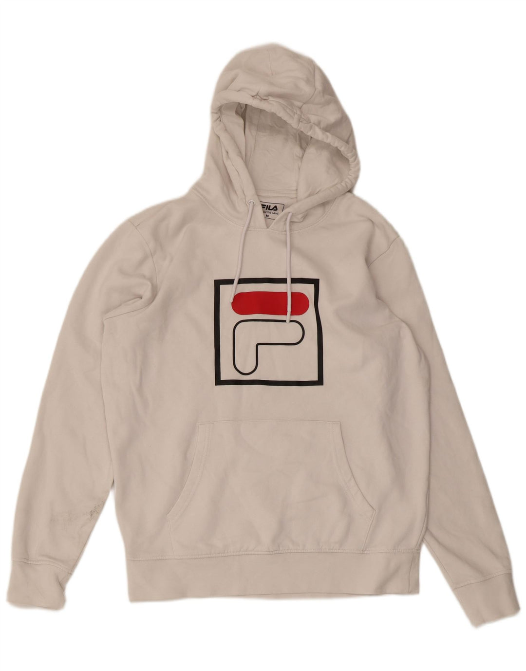 FILA Mens Graphic Hoodie Jumper Médio Algodão Branco