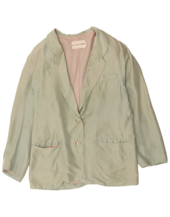 Jaqueta blazer feminina de 2 botões KRIZIA IT 46 grande verde