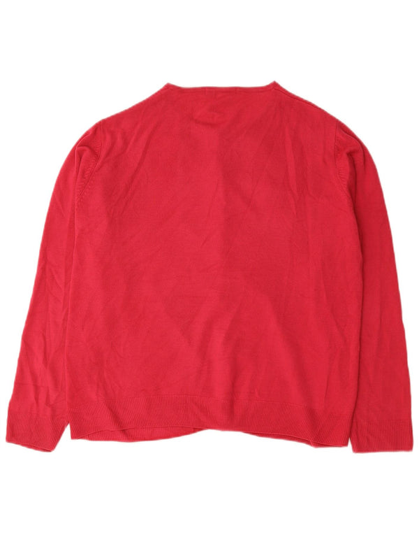 Suéter cardigã feminino Marks & Spencer Reino Unido 18 XL rosa acrílico