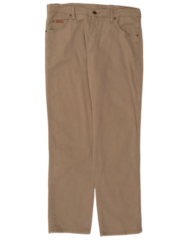 Calça casual reta masculina WRANGLER W34 L30 algodão verde