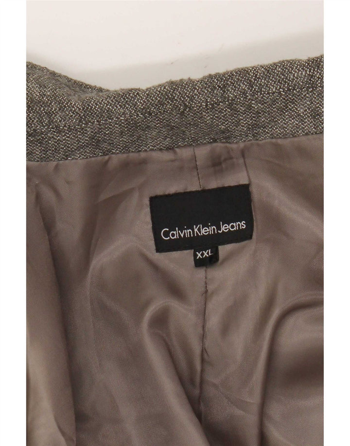 Jaqueta Blazer Calvin Klein Jeans Feminina 1 Botão UK 20 2XL Cinza