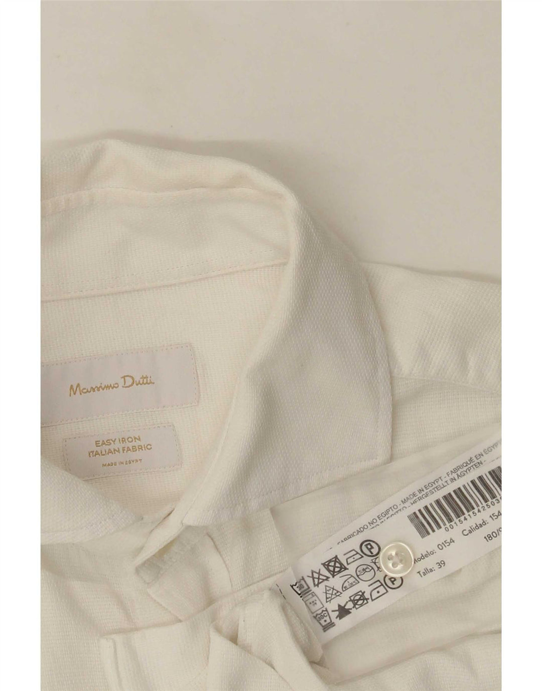 Camisa masculina Massimo Dutti tamanho 39 algodão branco médio