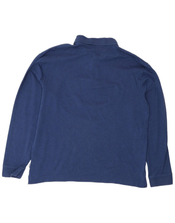 Camisa polo masculina Hugo Boss manga comprida regular fit grande algodão azul