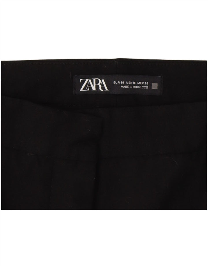 Calça feminina Zara cortada UE 38 pequena W28 L23 preta