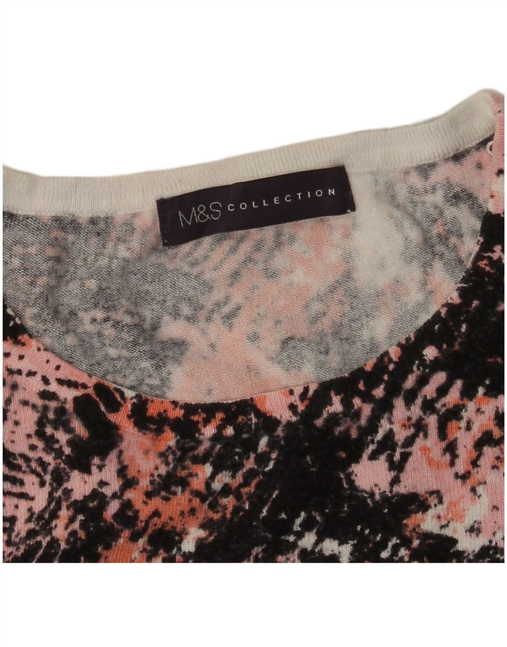 Suéter feminino Marks & Spencer com estampa abstrata e gola redonda Reino Unido 16 grandes