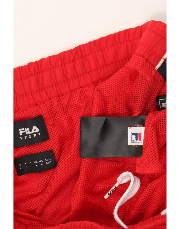 Shorts esportivos masculinos Fila Graphic grande poliamida colorblock vermelho
