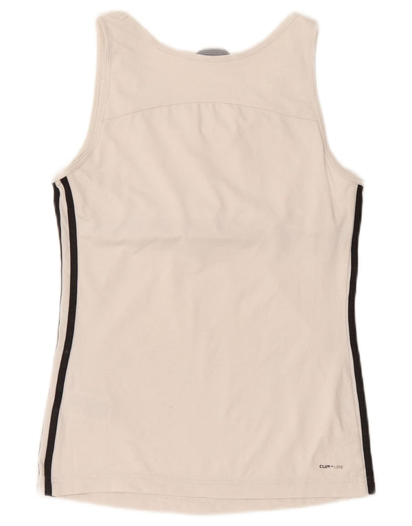 Adidas Womens Vest Top UK 10 Pequeno Poliéster Branco