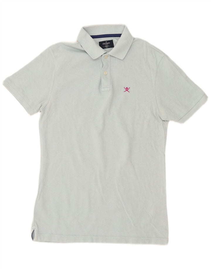 Camisa polo masculina Hackett Slim Fit pequena azul algodão