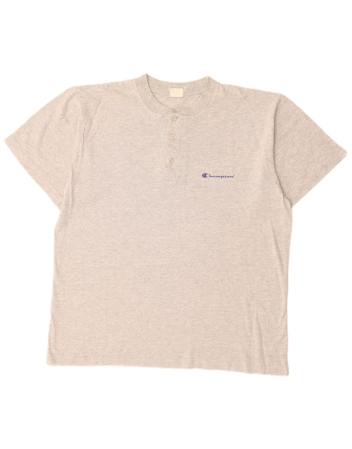 Camiseta masculina CHAMPION Top grande algodão manchado cinza