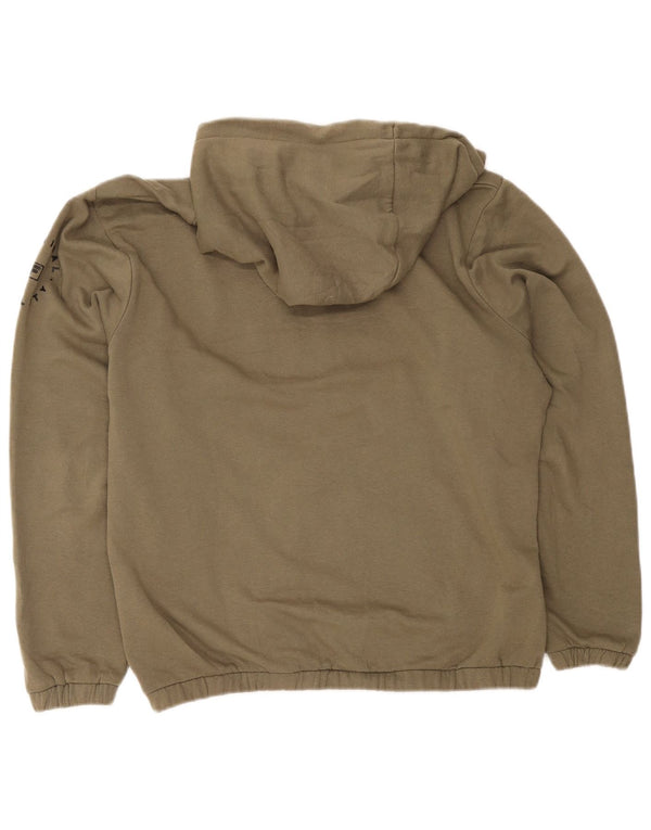 Fila Mens Graphic Hoodie Jumper Médio Cáqui Colourblock Algodão