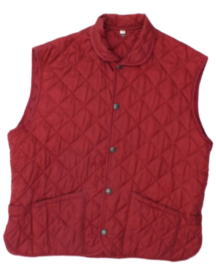 Colete acolchoado masculino vintage UK 38 médio Borgonha