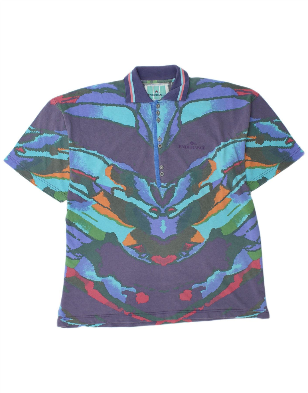 Camisa polo masculina com padrão abstrato ENDURANCE 2XL multicolorida