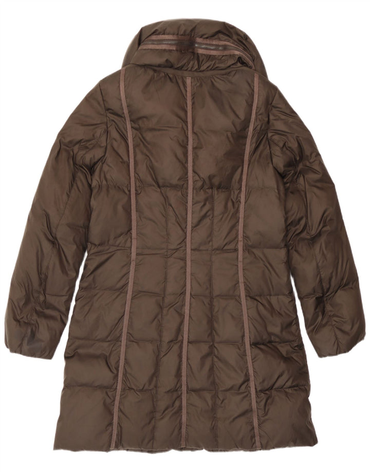 Casaco acolchoado com capuz feminino Geox UK 12 poliéster marrom médio