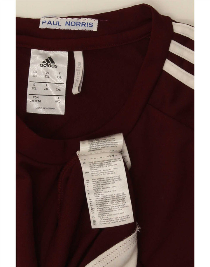 Adidas Masculino Climalite Camiseta Top 2XL Borgonha Poliéster