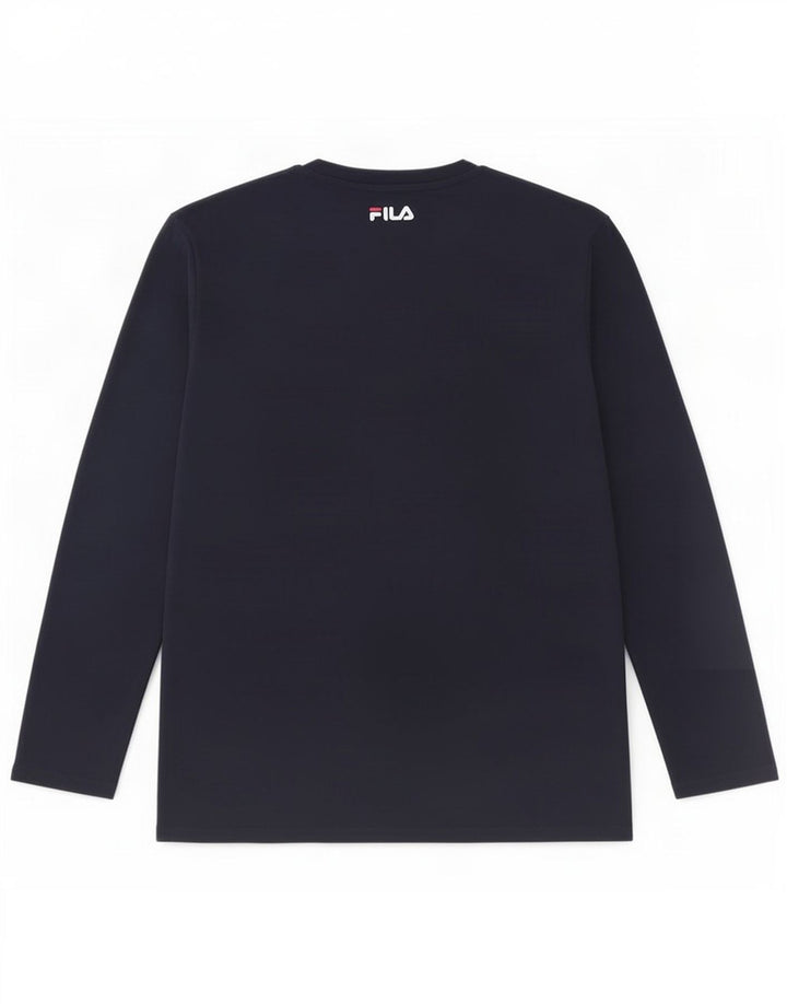 Fila Mens Top Manga Longa XL Azul Marinho Algodão