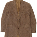 Jaqueta blazer masculina vintage com 2 botões Reino Unido 38 bege médio salpicado