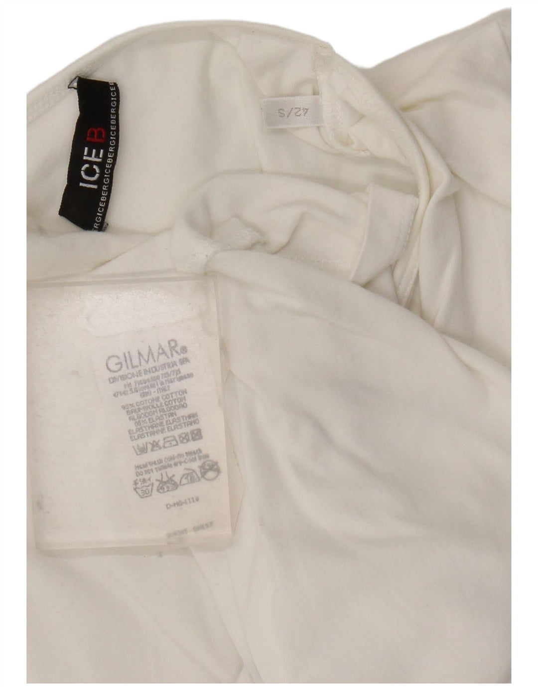 Top gráfico feminino Iceberg manga comprida IT 42 algodão floral branco médio