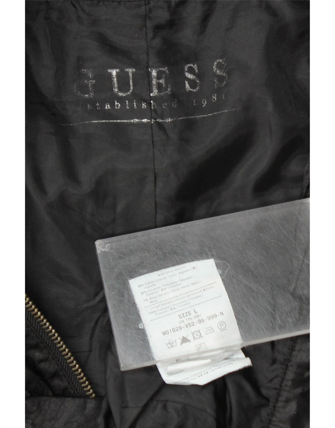 Jaqueta utilitária feminina GUESS UK 14 grande algodão preto