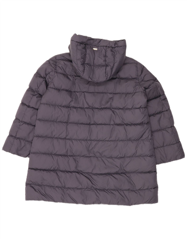 Casaco acolchoado com capuz grande Herno feminino IT 48 XL cinza poliamida
