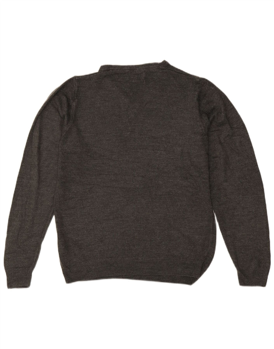 Suéter masculino Marks & Spencer com decote em V cinza médio acrílico
