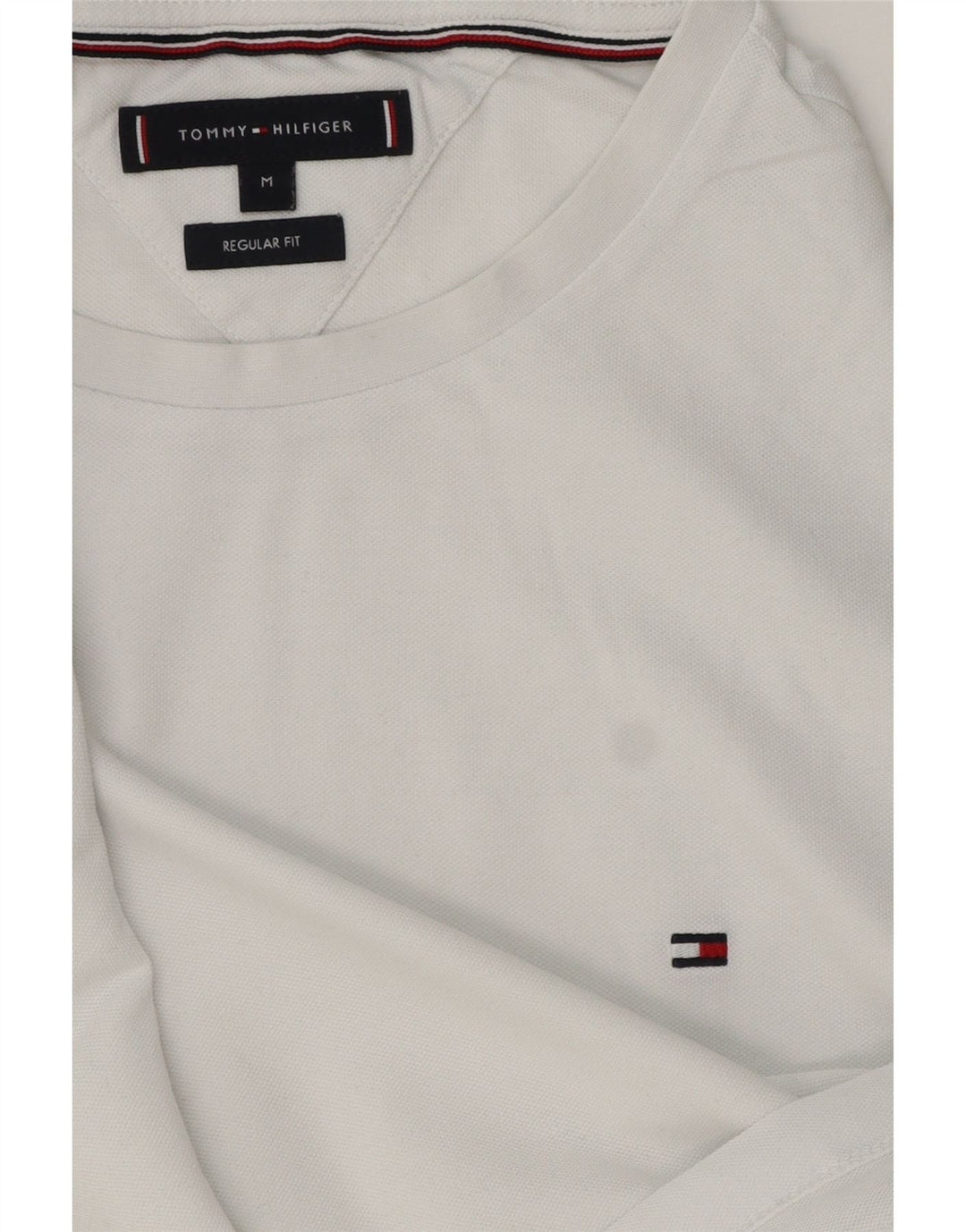 Camiseta masculina Tommy Hilfiger Regular Fit Top médio listrado branco