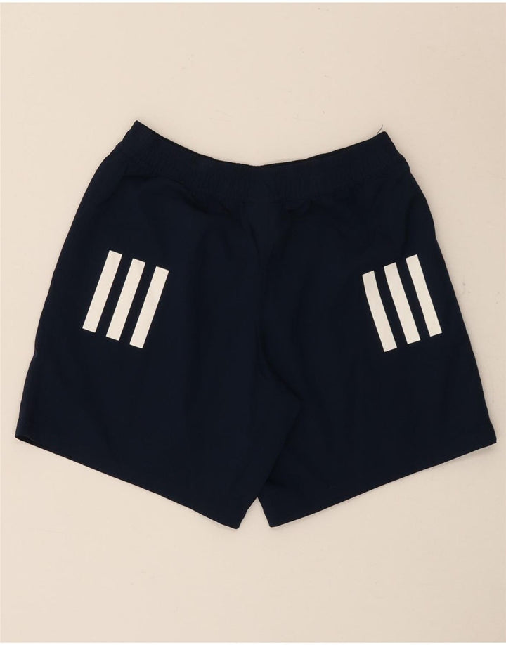 Shorts esportivos gráficos masculinos Adidas pequenos poliéster azul marinho
