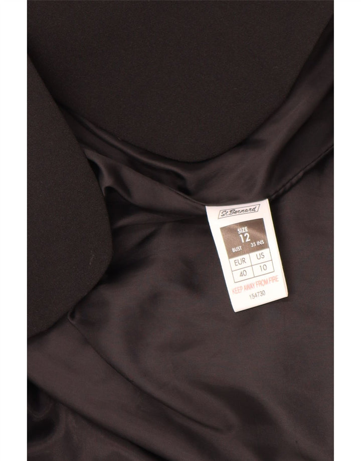 Jaqueta blazer feminina St. Bernard com 4 botões Reino Unido 12 poliéster preto médio