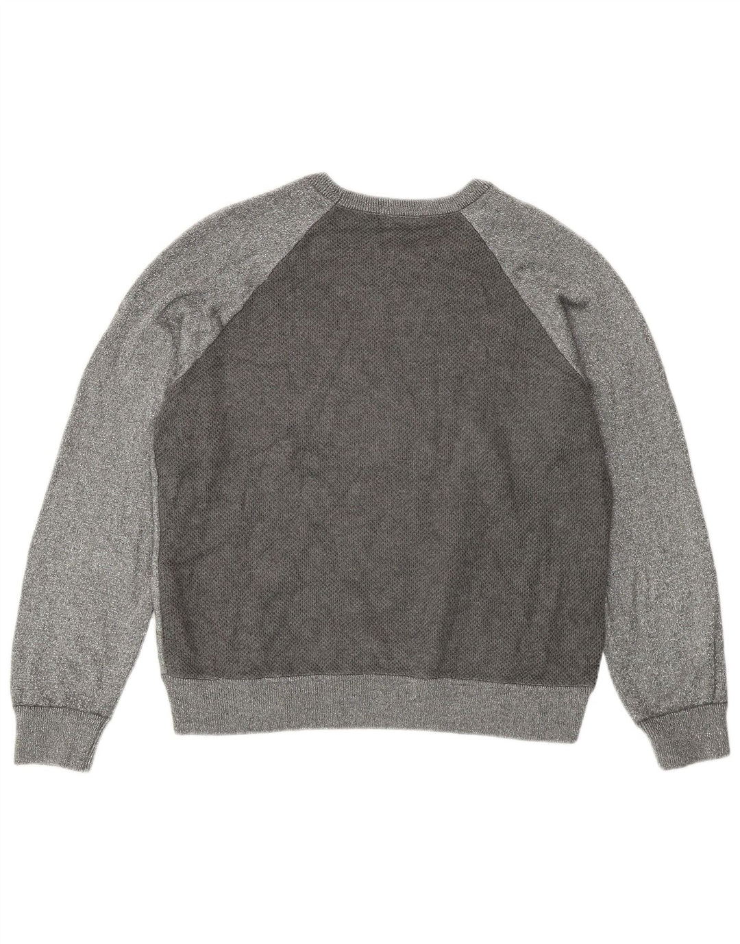 Suéter feminino Liu Jo com gola redonda e bloco colorido prateado grande Reino Unido 14