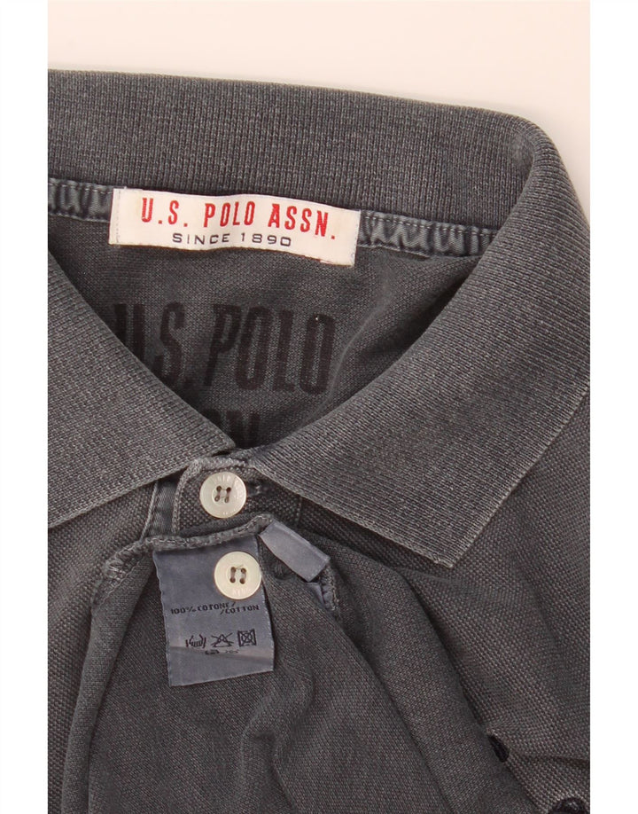 US Polo Assn. Camisa polo masculina algodão cinza médio