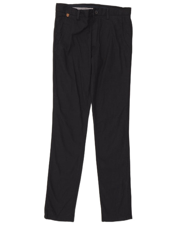 Zara Mens Slim Calça Casual EU 38 Pequeno W30 L34 Azul Marinho Algodão