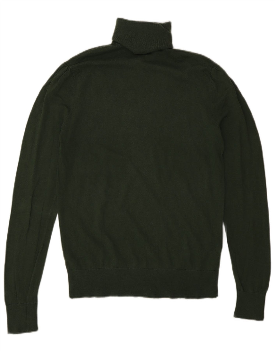 Suéter feminino Massimo Dutti com gola redonda Reino Unido 12 seda verde médio