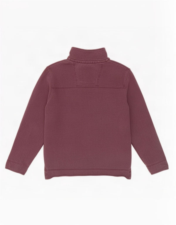 Crew Clothing Mens Zip Neck Moletom Jumper Pequeno Algodão Borgonha