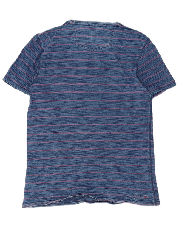 Camiseta masculina Fat Face Top médio algodão listrado azul marinho
