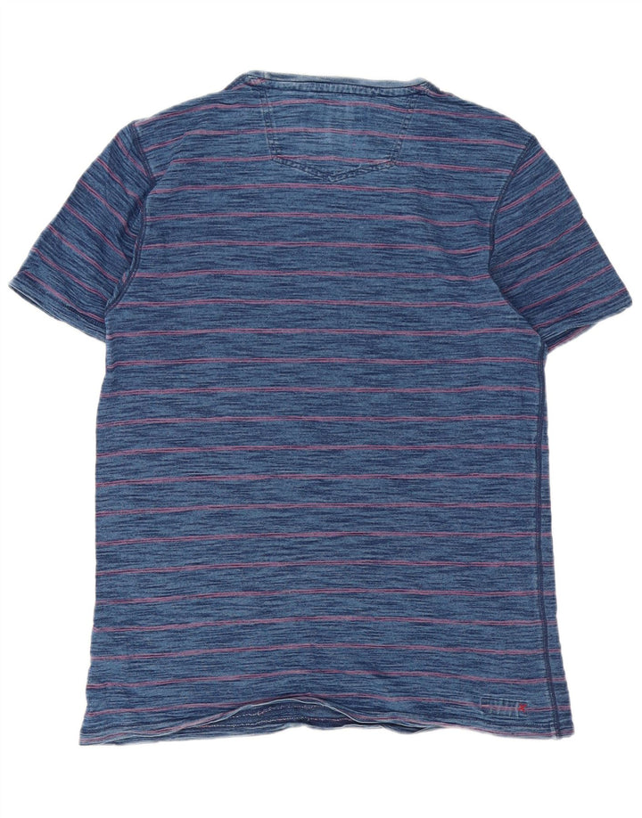 Camiseta masculina Fat Face Top médio algodão listrado azul marinho