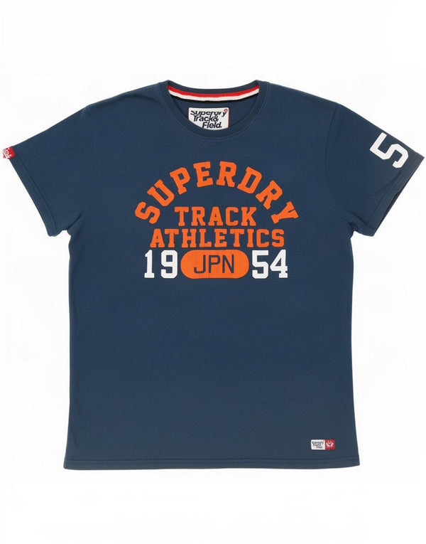 Camiseta gráfica masculina Superdry Top XL algodão azul marinho