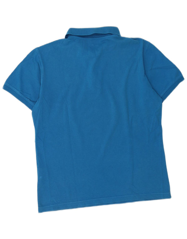 Camisa polo masculina Jack Wolfskin grande algodão azul