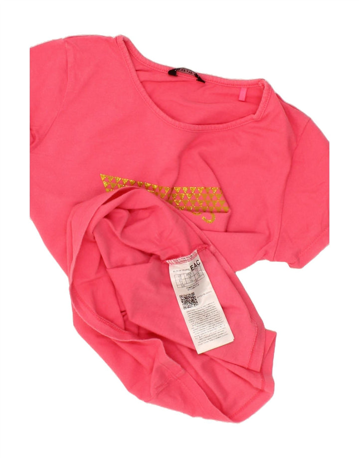 GUESS Boys Graphic T-Shirt Top 13-14 Years Pink Cotton Vintage Guess and Second-Hand Guess from Messina Hembry 
