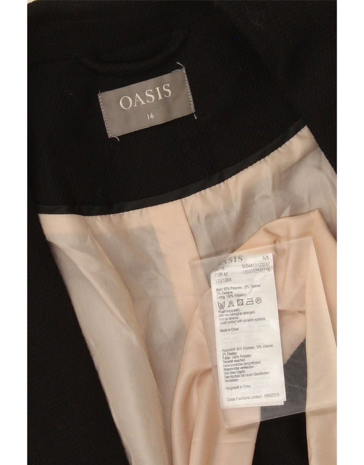 Jaqueta blazer feminina Oasis com 1 botão Reino Unido 16 grande poliéster preto