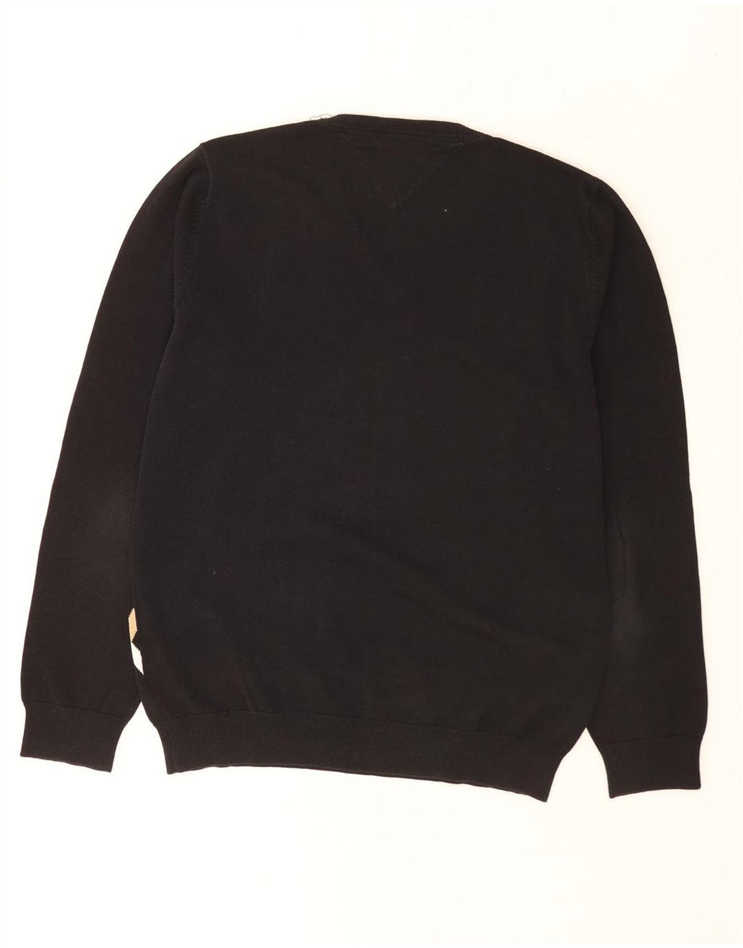 Suéter masculino Tommy Hilfiger com decote em V médio preto argyle/diamante